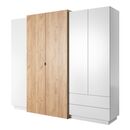Ντουλάπα 3d Λευκή 230x201x51cm με Εσωτερικό Καθρέπτη και Συρτάρια