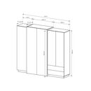 Ντουλάπα 3d Λευκή 230x201x51cm με Εσωτερικό Καθρέπτη και Συρτάρια
