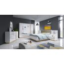 Ντουλάπα Arco Λευκό High Gloss 220x202x54cm με Καθρέπτη και Συρτάρια
