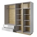 Ντουλάπα Arco Λευκό High Gloss 220x202x54cm με Καθρέπτη και Συρτάρια