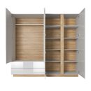 Ντουλάπα Arco Λευκό High Gloss 220x202x54cm με Καθρέπτη και Συρτάρια