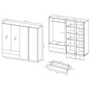Ντουλάπα Arco Λευκό High Gloss 220x202x54cm με Καθρέπτη και Συρτάρια