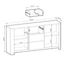 Μπουφές με Συρτάρια Bari Λευκό Kazmir  163x82x39cm