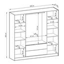 Ντουλάπα Kelly Flutes rd Γραφίτης με Ημιδιάφανο Τζάμι  206x200x51cm