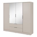 Ντουλάπα Kelly Λευκό Σαμπανί με Καθρέπτες 206x200x51cm
