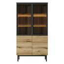 Βιτρίνα Lang Ανθρακί+ Φυσικό Evoke με Φωτισμό 100x188x39cm