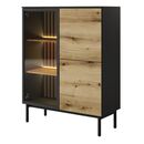 Βιτρίνα Lang Ανθρακί+ Φυσικό Evoke με Φωτισμό 100x125x39cm