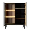 Βιτρίνα Lang Ανθρακί+ Φυσικό Evoke με Φωτισμό 100x125x39cm