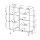 Βιτρίνα Lang Ανθρακί+ Φυσικό Evoke με Φωτισμό 100x125x39cm