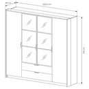 Ντουλάπα Milton Κάστανο+ Ανθρακί με Καθρέπτες 223x210x59cm