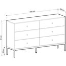 Συρταριέρα Mono Χρώμα Μπλε  με 6 Συρτάρια 154x91x39cm