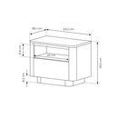 Κομοδίνο Torro Φυσικό Cremona + Ανθρακί 63x50x38cm