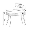 Κονσόλα  Zova Λευκό Kazmir + Ανθρακί 103x80x49cm