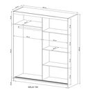 Ντουλάπα Συρόμενη Maja 1-Χρώμα Γραφίτης 180x200x62cm