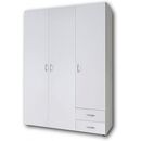 Ντουλάπα Τρίφυλλη A_base Λευκή με Συρτάρια 120x177x52cm