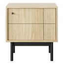 Κομοδίνο Japandi Φυσικό dab Linea 53x56x39cm