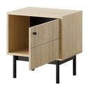 Κομοδίνο Japandi Φυσικό dab Linea 53x56x39cm
