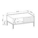 Τραπεζάκι Σαλονιού Nova Λευκό Kazmir + Ανθρακί 104x46x68cm