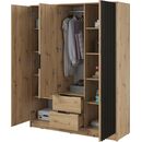 Ντουλάπα Τρίφυλλη Nelly Φυσικό Artisan με Καθρέπτη 155x200x51cm