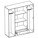 Ντουλάπα  Α_base Λευκή με Συρτάρια 160x177x52cm