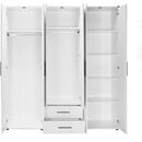 Εξάφυλλη Ντουλάπα White Λευκό 206x213x52cm