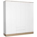 Εξάφυλλη Ντουλάπα Base Λευκό  206x224x52cm