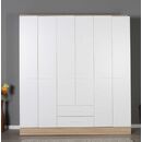 Εξάφυλλη Ντουλάπα Base Λευκό  206x224x52cm