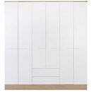 Εξάφυλλη Ντουλάπα Base Λευκό  206x224x52cm
