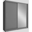 Ντουλάπα Συρόμενη Maja 1 Χρώμα Γραφίτης 200x214x62cm