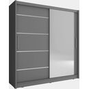Ντουλάπα Συρόμενη Maja 1-alu Χρώμα Γραφίτης 200x214x62cm