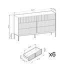 Συρταριέρα Nova Χρώμα Ανθρακί με 6 Συρτάρια 154x91x39cm