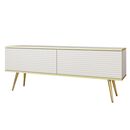 Έπιπλο Τηλεόρασης Oro_mdf Λευκό + Χρυσό 135x53x32cm