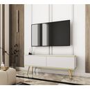 Έπιπλο Τηλεόρασης oro  Λευκό+ Χρυσό 135x53x32cm