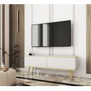 Έπιπλο Τηλεόρασης Oro_mdf Λευκό + Χρυσό 135x53x32cm