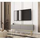 Έπιπλο Τηλεόρασης Oro_mdf Γκρι + Χρυσό 135x53x32cm