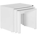 Σετ Τραπεζάκια Ζιγκον Λευκό High Gloss 55x47x40cm