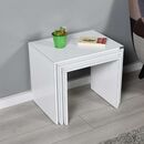 Σετ Τραπεζάκια Ζιγκον Λευκό High Gloss 55x47x40cm