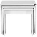 Σετ Τραπεζάκια Ζιγκον Λευκό High Gloss 55x47x40cm
