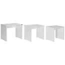 Σετ Τραπεζάκια Ζιγκον Λευκό High Gloss 55x47x40cm