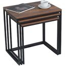 Σετ Τραπεζάκια Ζιγκον Καρυδί 55x47x40cm