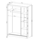 Ντουλάπα Συρόμενη Maja-1 Χρώμα Γραφίτης 150x200x62 cm