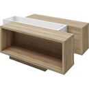 Τραπεζάκι Raylie Φυσικό+λευκό 110x41x75cm