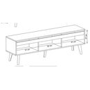 Έπιπλο Τηλεόρασης Nordi Λευκό + Higloss Λευκό + Riviera 160x50x40cm
