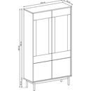 Βιτρίνα Basic Χρώμα: Jackson Hickory +Γραφίτης 104x185x39cm