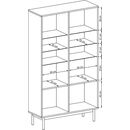 Βιτρίνα Basic Χρώμα: Jackson Hickory +Γραφίτης 104x185x39cm