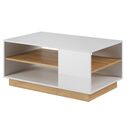 Τραπεζάκι 36146-Arcw-40 Λευκό+ Φυσικό Grandson 100x45,5x60 cm