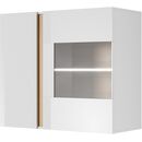 Κρεμαστή Βιτρίνα 36146-Arcw-wv Λευκό+λευκό High Gloss+grandson 96,5x82,5x40cm
