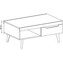 Τραπεζάκι Nordi Λευκό+higloss Λευκό+ Riviera 107x46x67cm
