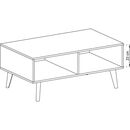 Τραπεζάκι Nordi Λευκό+higloss Λευκό+ Riviera 107x46x67cm