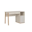 Alika Γραφείο με 1 Συρτάρι και 1 Πόρτα Whitewashed Chestnut/grey Print